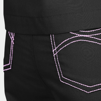 Limited Edition Shelby Scrub Top | Black with Lilac Stitching
