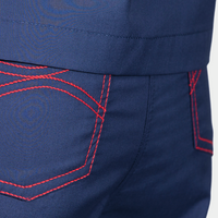 Limited Edition Shelby Scrub Top | Navy with Patriotic Red Stitching