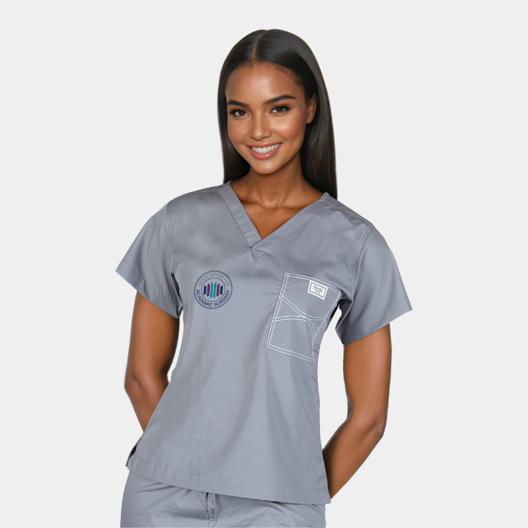 Shelby Classic Scrub Top with AAS Logo Embroidery – Blue Sky Scrubs