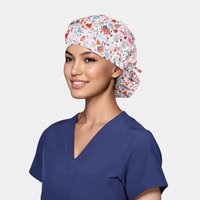 Star-Spangled Summer Poppy Bouffant Women’s Scrub Hat