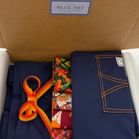 Limited Edition Shelby Scrub Top | Navy with Amber Stitching