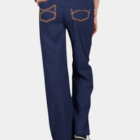 Limited Edition Shelby Scrub Top | Navy with Amber Stitching