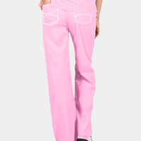 Limited Edition Breast Cancer Awareness Scrub Pants | Pink with Magenta, Pink and White Striped Tie