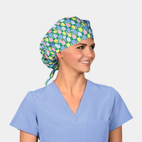 Backspin In the Backcourt- Poppy Bouffant Surgical Scrub Cap