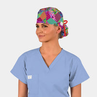 colorful ponytail scrub hat