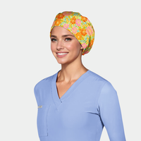 Peachy Blossom Garden Pixie Surgical Scrub Hat