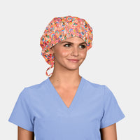 Flowerburst Rainbow - Poppy Bouffant Medical Scrub Hats