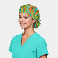 Exotic Plumage- Poppy Bouffant Surgical Hats