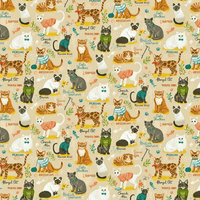 Feline Frenzy - Poppy Bouffant Surgical Scrub Hats