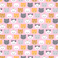 scrub hat fabric that is pink with cats on it