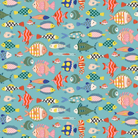 Fishkeeping - Poppy Bouffant Scrub Caps