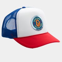 Good Times Trucker Hat - Multi with Blue Patch
