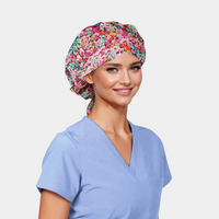 La Vie En Rose' - Poppy Bouffant Scrubs Cap