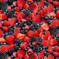 Assorted berries including strawberries, blueberries, and blackberries.