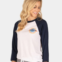 Love Life Vintage Baseball Tee - Navy-White