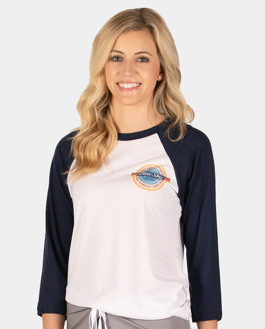 Love Life Vintage Baseball Tee - Navy-White – Blue Sky Scrubs
