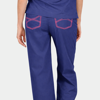 NEW Limited Edition Scrub Top for the Spring Season | Navy with Coral Stitching
