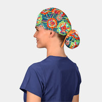 Gardenesque Ponytail Surgical Women's Scrub Cap