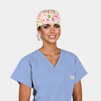 Lobster & Rosé Ponytail Women's Scrub Hat