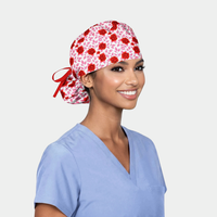 Vintage Rose Kiss Ponytail Scrub Cap
