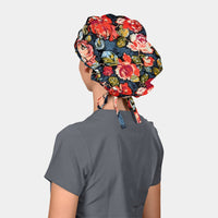 Scarlet's Courtyard Blooms - Poppy Scrub Cap