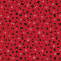 Pawprint Party - Poppy Bouffant Scrub Hats