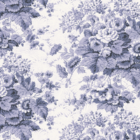 Floral pattern with blue flowers on a white background