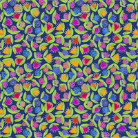Colorful floral pattern on a blue background