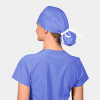 Calypso Blue - Solid Splendid Ponytail Scrub Hats