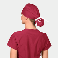 Crimson - Solid Splendid Ponytail Scrub Hats