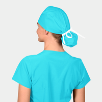 Turquoise Blue - Solid Splendid Ponytail Scrub Hats