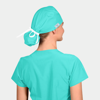 Carnegie Green - Solid Splendid Ponytail Scrub Hats