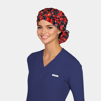 Berry Medley Spritz Poppy Bouffant Scrub Hat