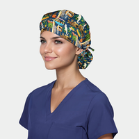 Kitten Cabana Poppy Bouffant Women's Scrub Hat