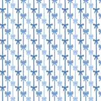 Pattern of blue bows on a white background