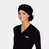 Black - Solid Poppy Scrub Hats
