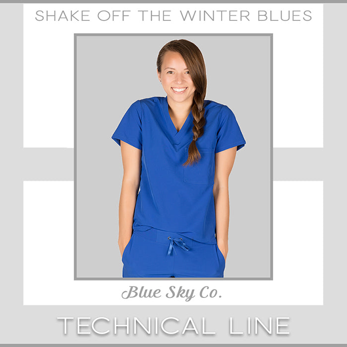 Classic Blue Sky Scrubs: The Shelby