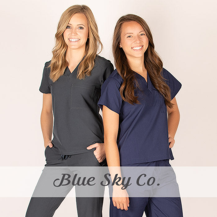 Technical Stretch Scrubs and Odor Resistance with Blue Sky