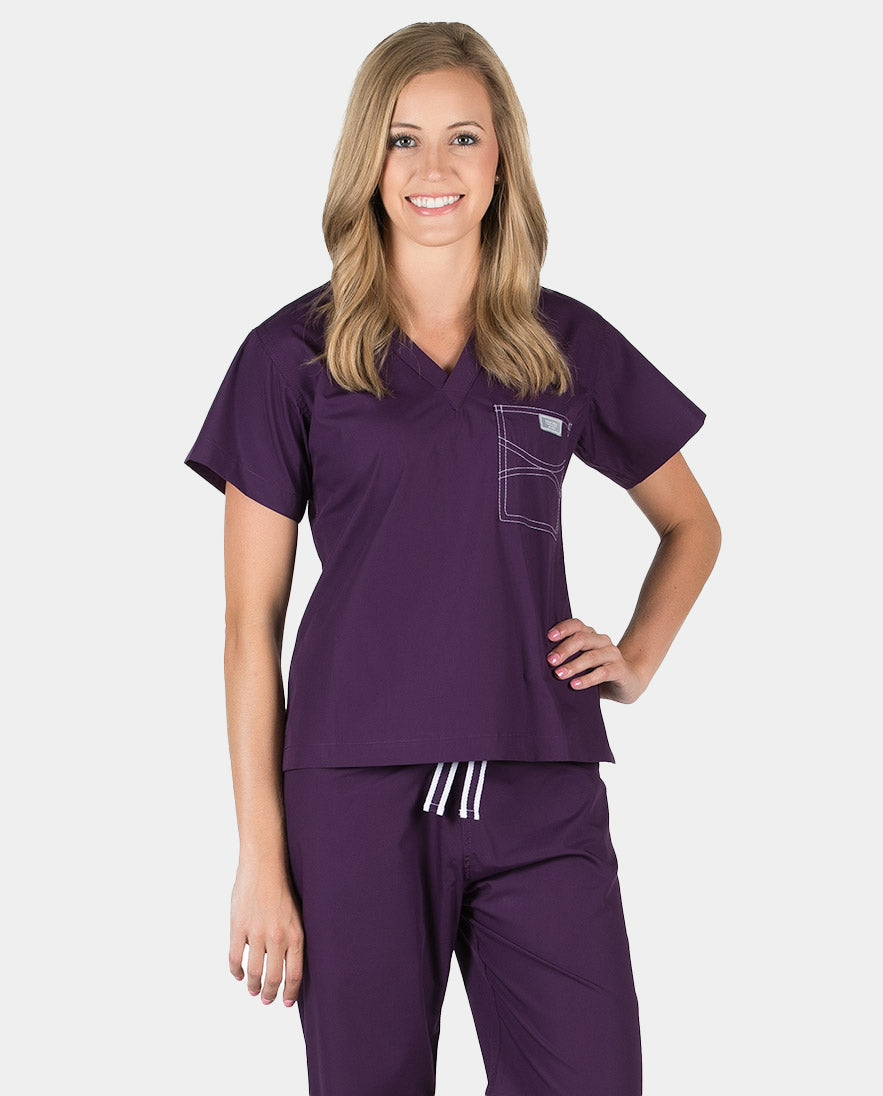 Shelby Scrub Tops Premium Grey Label by Blue Sky Scrubs