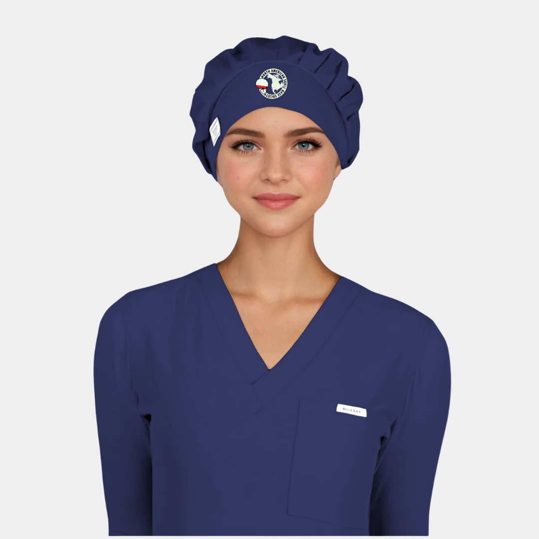 Womens Poppy Bouffant Scrub Cap with NASBS Logo