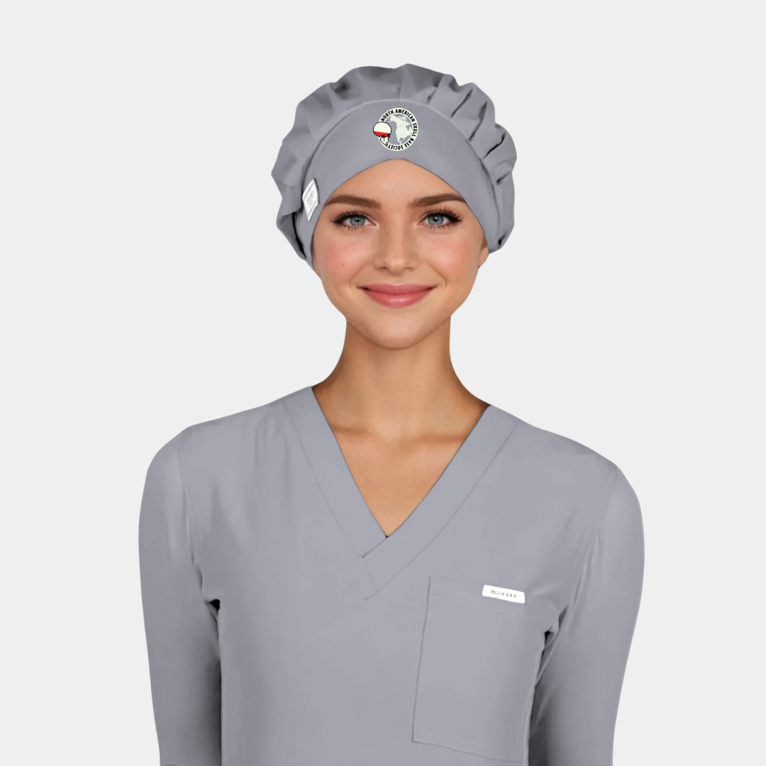 Womens Poppy Bouffant Scrub Cap with NASBS Logo