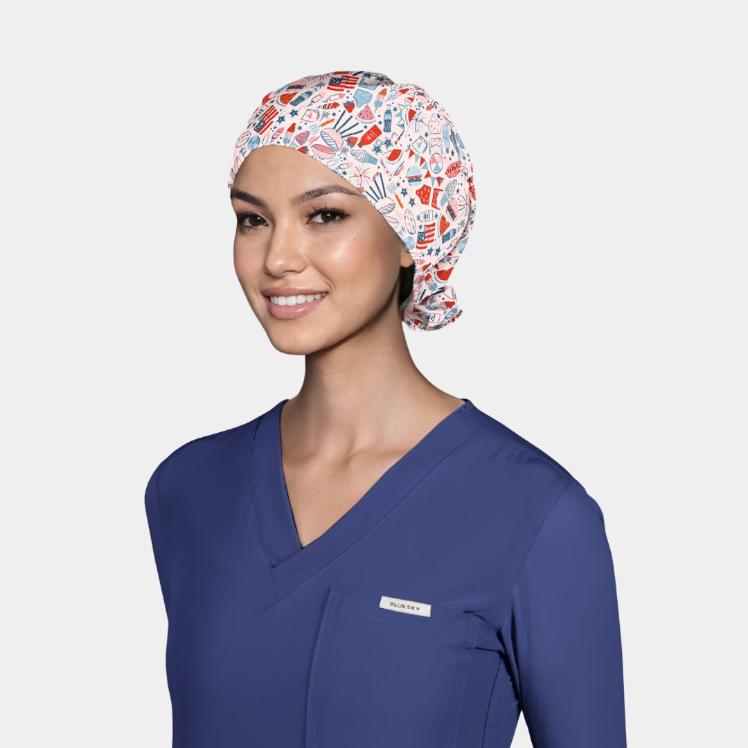 Star-Spangled Summer Pixie Women’s Scrub Hat