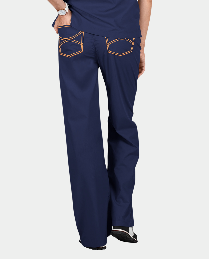 Limited Edition Shelby Scrub Top | Navy with Amber Stitching