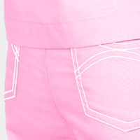 Limited Edition Breast Cancer Awareness Scrub Pants | Pink with Magenta, Pink and White Striped Tie