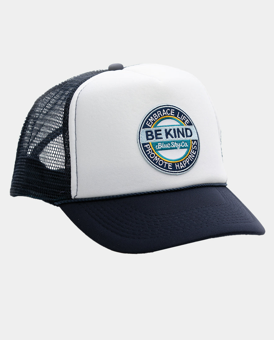 Be Kind Trucker Hat - Navy-White