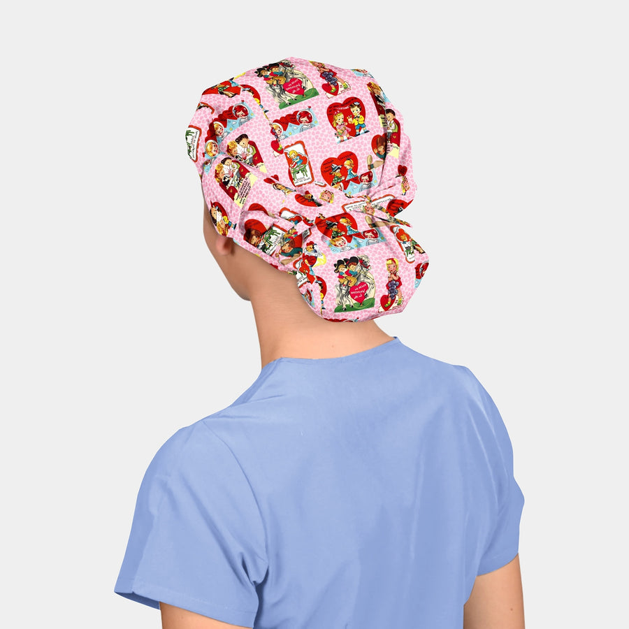 Be My Valentine - Poppy Bouffant Surgical Scrub Caps