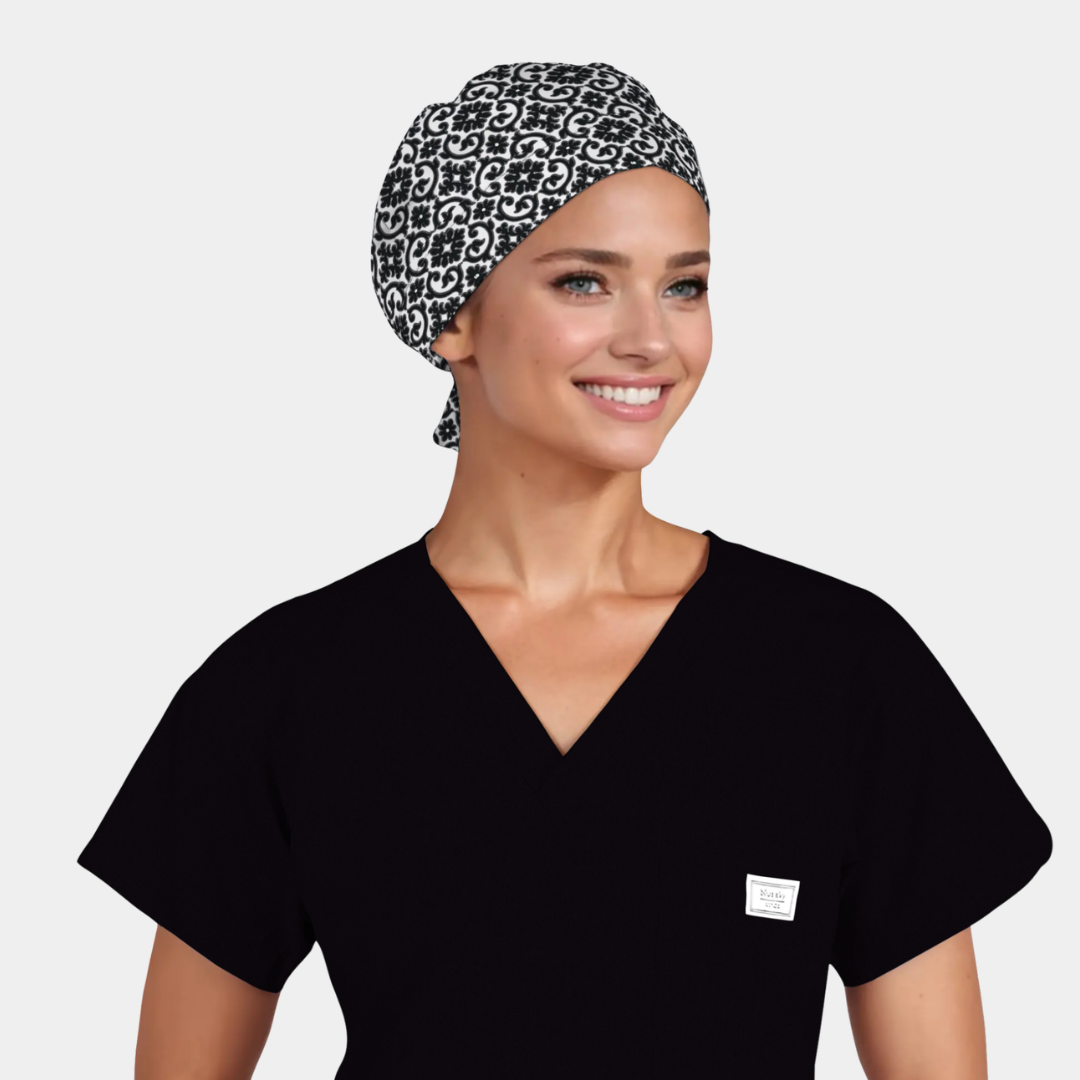 Monochrome Majesty Pixie Scrub Hat