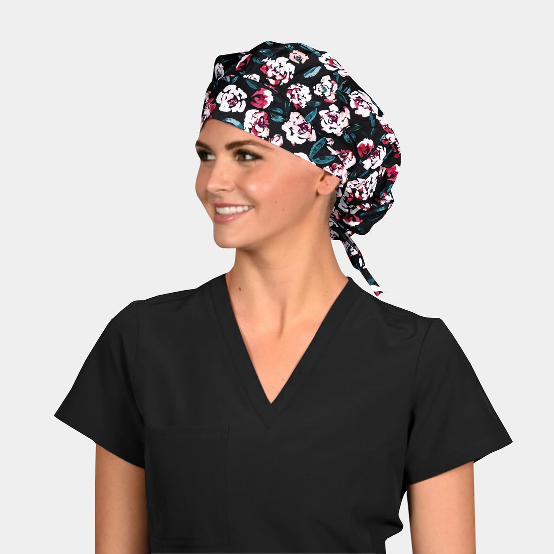 Blackfield Blooms - Poppy Bouffant Scrub Hat