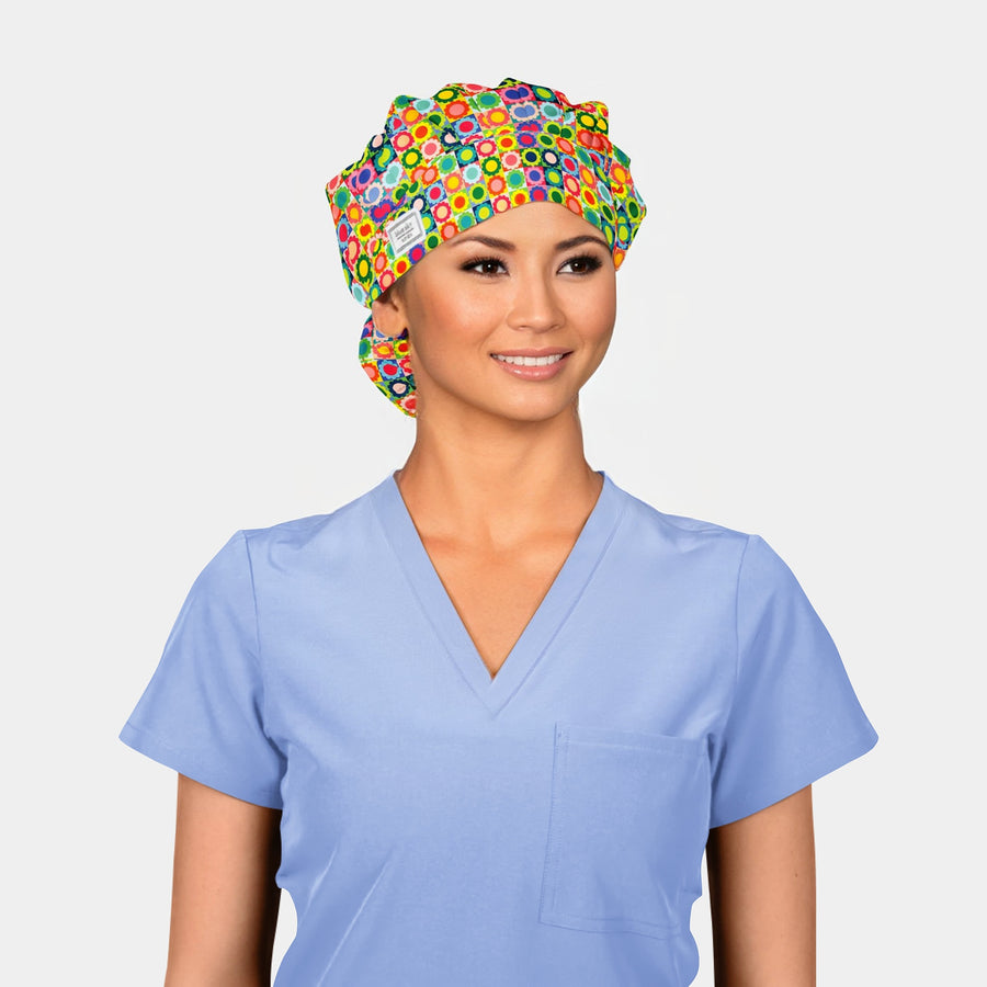 Blossom Quilt - Poppy Bouffant Scrub Hats