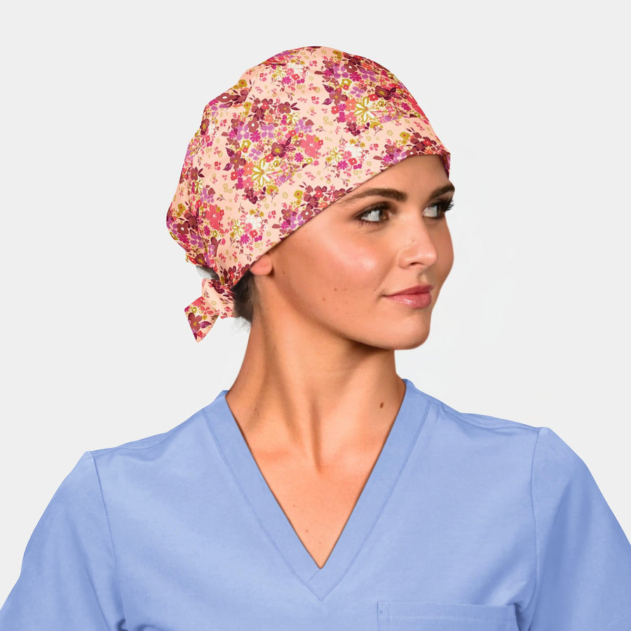 Blush Bouquet - Pixie Surgical Scrub Hat